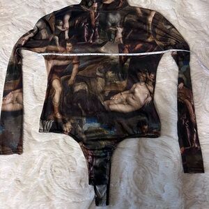 PrettyLittleThing Multicolor Renaissance printed Bodysuit